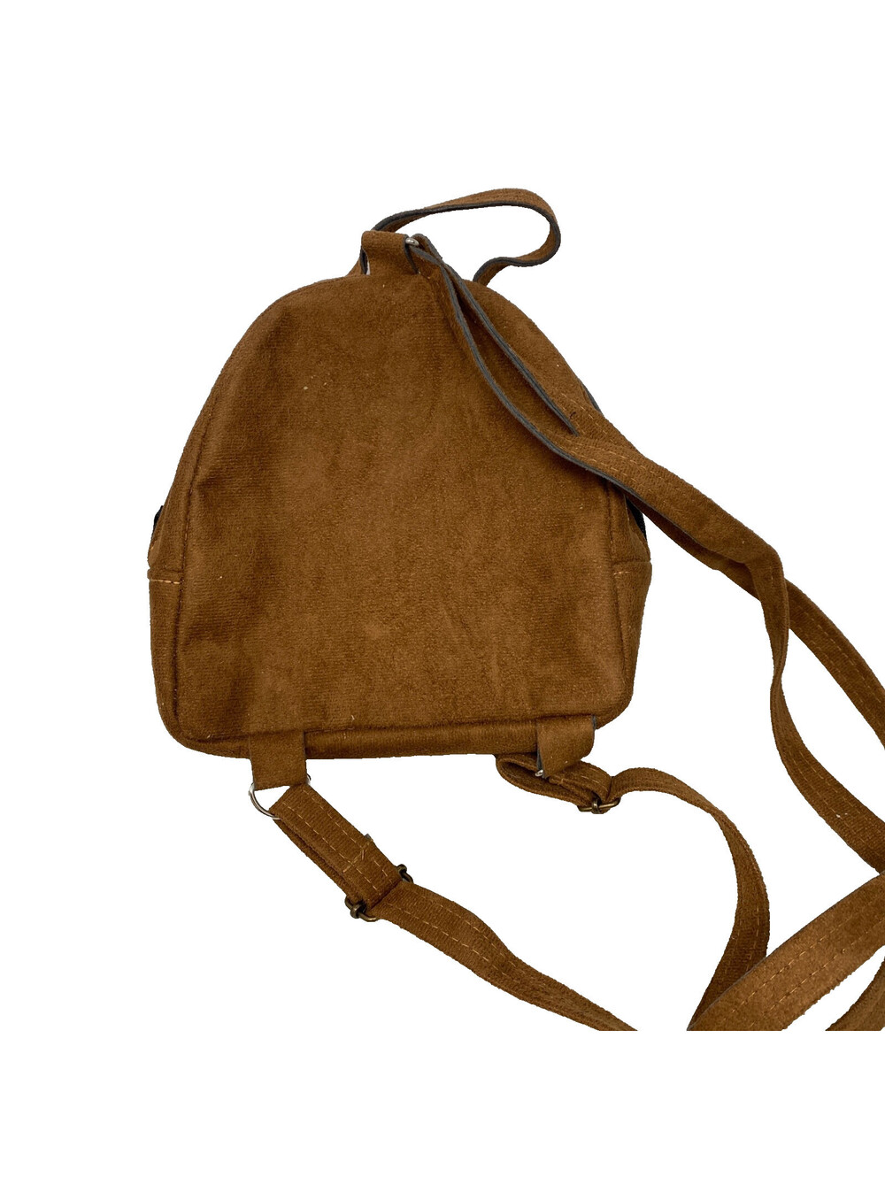 Guatemalan Style Woven Small Backpack Purse Faux Suede Boho Ethnic - Picture 2 of 5
